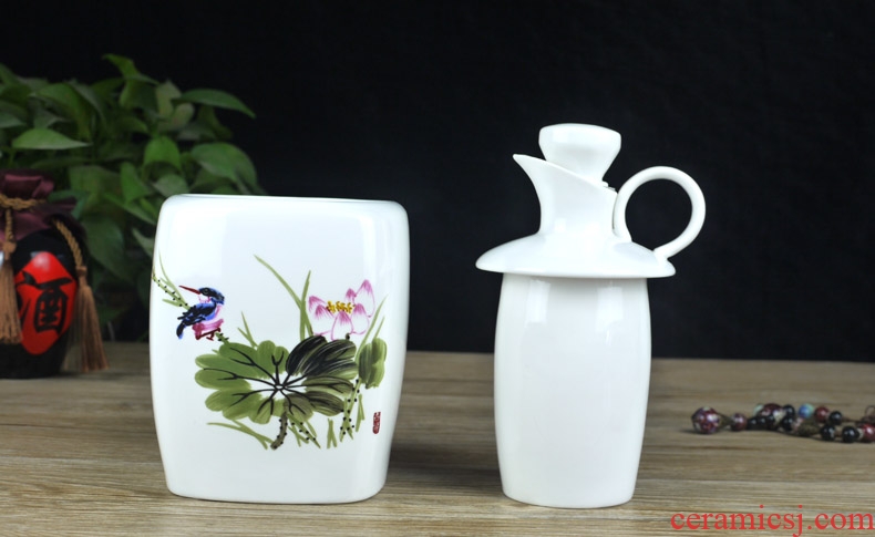 Jingdezhen ceramic temperature wine pot 1 catty ceramic bottle heating hip warm wine bottle of 500 ml wine to elders