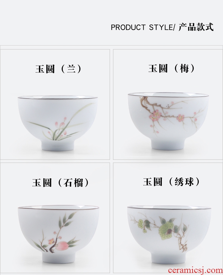 The Product porcelain remit dehua white porcelain jade round cup single ceramic tea cup sample tea cup personal master cup by hand