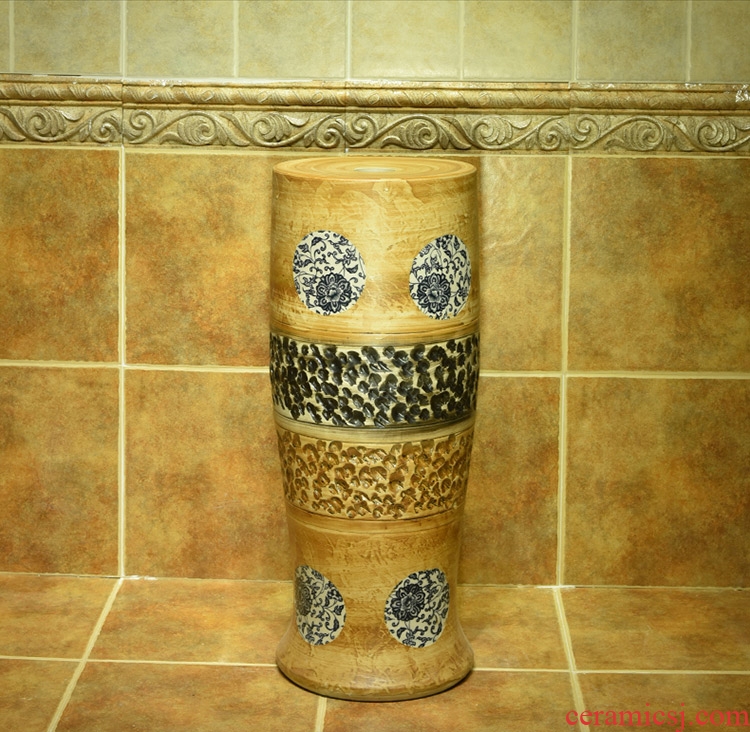Art basin lavabo floor ceramic sinks one pillar checking toilet wash basin