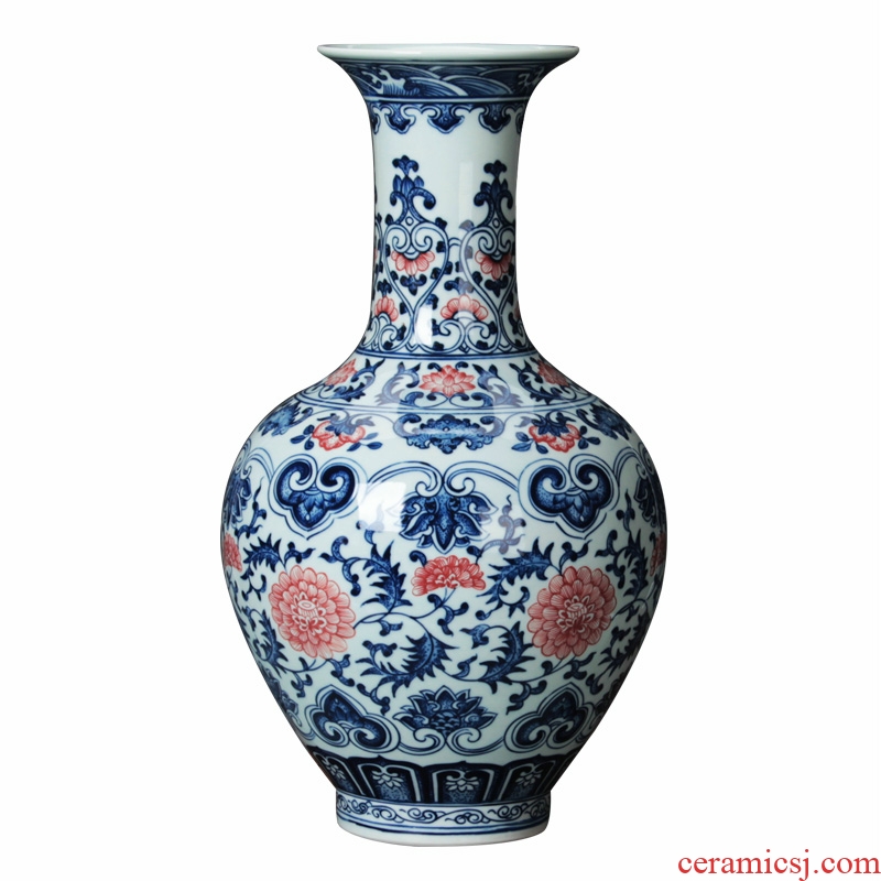 Jingdezhen ceramics vase full hand - made porcelain youligong tangled branches of the reward bottle contracted and I household adornment
