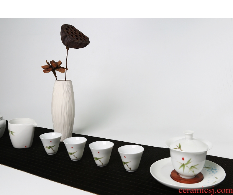 Yipin # $hand - made of bamboo cups ceramic sample tea cup white porcelain craft masters cup kung fu tea cup