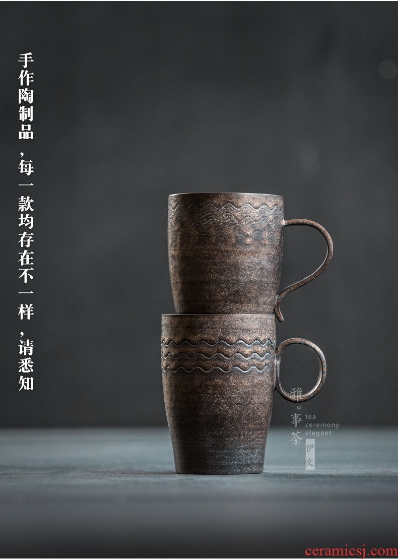 Checking mugs ceramic coffee cup thick ceramic creative cup, office cup milk cup ultimately responds cup