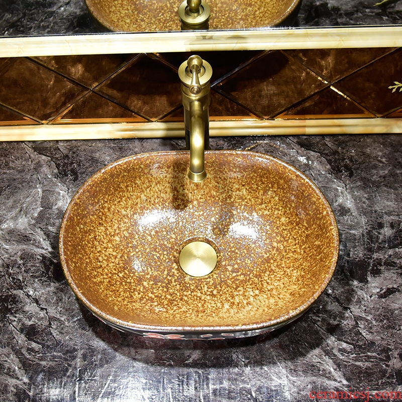 Retro art stage basin to jingdezhen ceramic sinks oval antique basin stage basin that wash a face to wash your hands