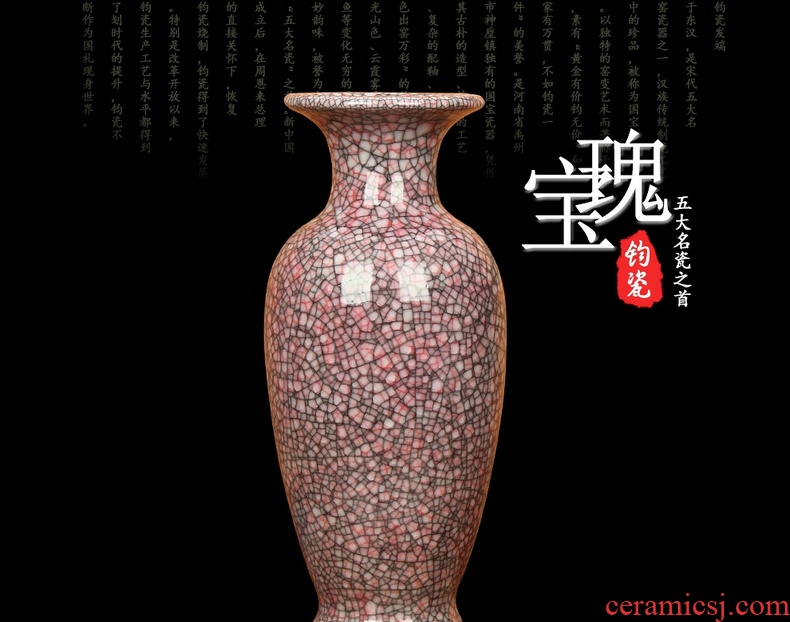 Jingdezhen ceramic vase archaize of jun porcelain up borneol gold wire vases, Chinese style household decorative furnishing articles