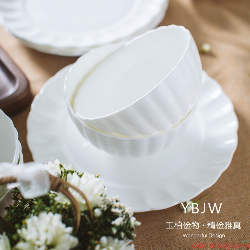 Jade cypress jingdezhen ceramic tableware suit ipads bowls plate pure color 13 woolly jobs without makeup fresh and gift porcelain