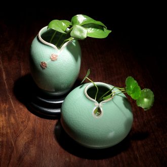 Creative ceramic vase small pure and fresh and new Chinese style household furnishing articles hydroponic container other I sitting room dry flower arranging flowers