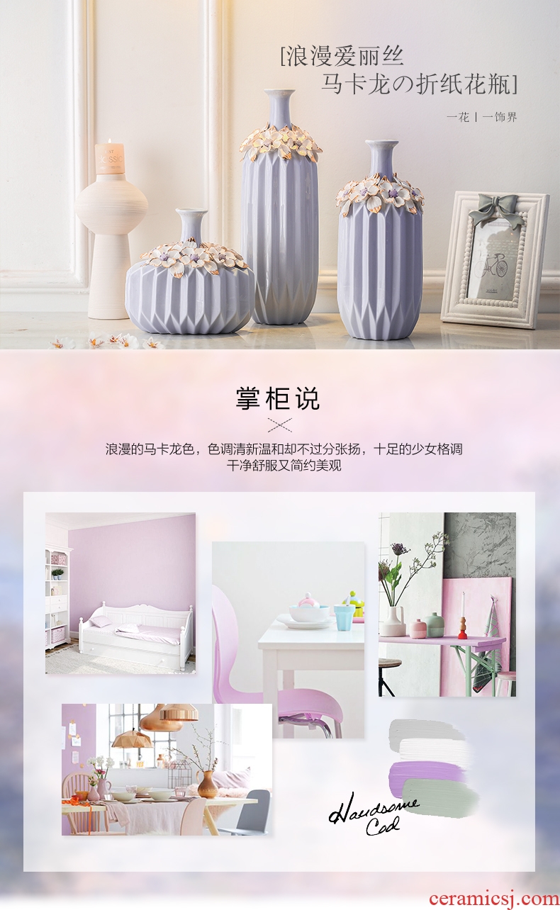 European suit American purple ceramic vase sitting room adornment of modern creative wine TV ark, furnishing articles