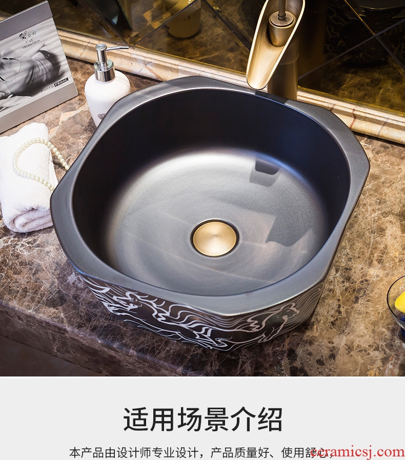 Jingdezhen stage basin round ceramic art basin European toilet lavabo, wash a face to face basin small family
