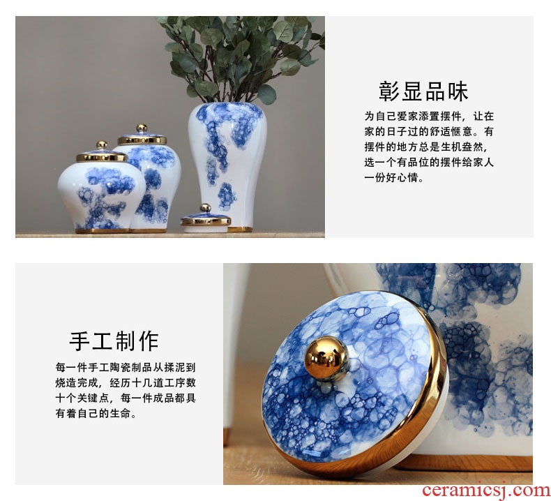 Jingdezhen ceramic hand - made flowers in the living room see colour porcelain pot dry flower receptacle creative decoration household act the role ofing is tasted furnishing articles