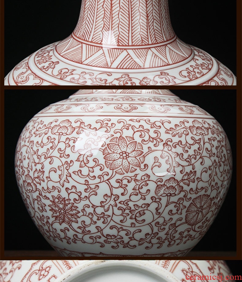 Jingdezhen ceramic vases, antique hand - made the design youligong tangled branches in the Ming and the qing dynasties classical household handicraft furnishing articles