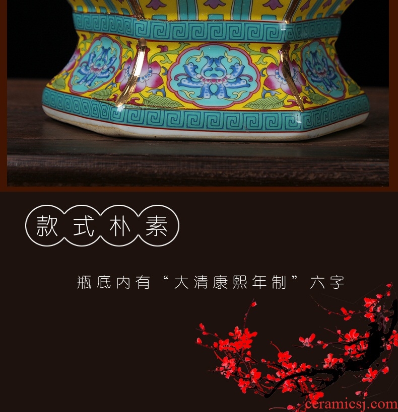 Jingdezhen ceramics vase archaize principal colored enamel over the six - party vases, Chinese style household furnishing articles