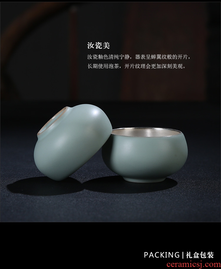 Taste your up porcelain remit tasted silver gilding silver glaze ceramic tea set the teapot teacup box gift kung fu tea set