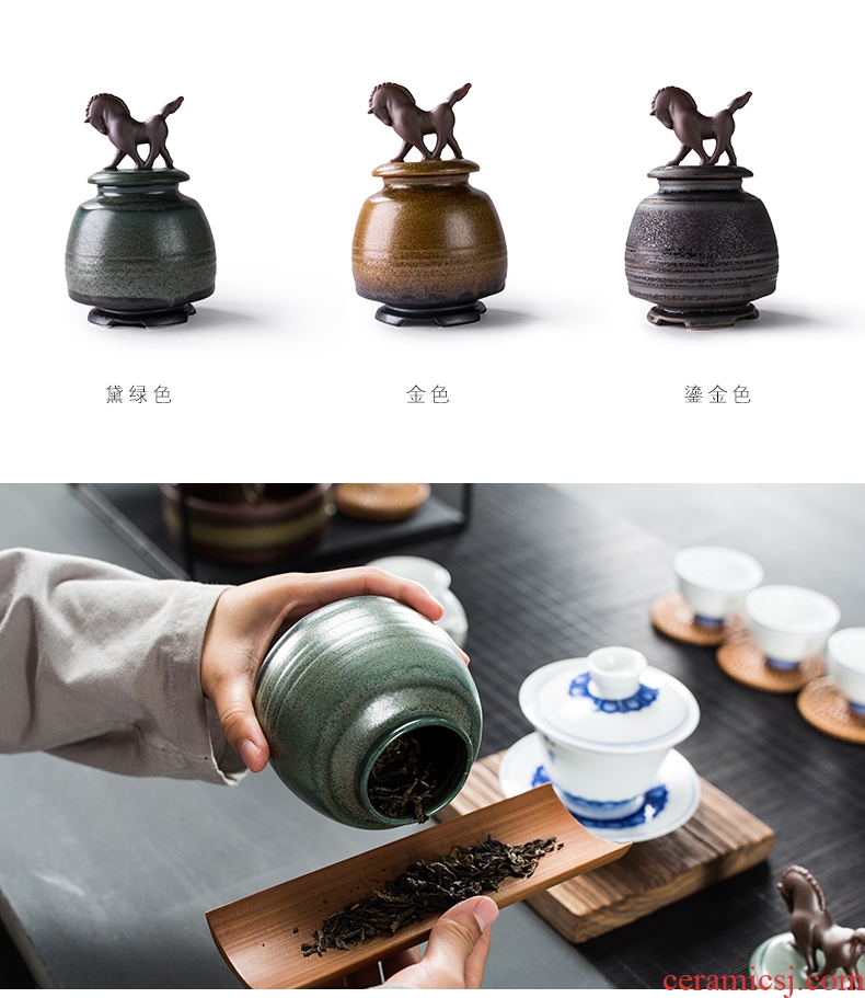 Friend is tea pu 'er tea pot seal ceramic up caddy fixings tieguanyin POTS and unconstrained style