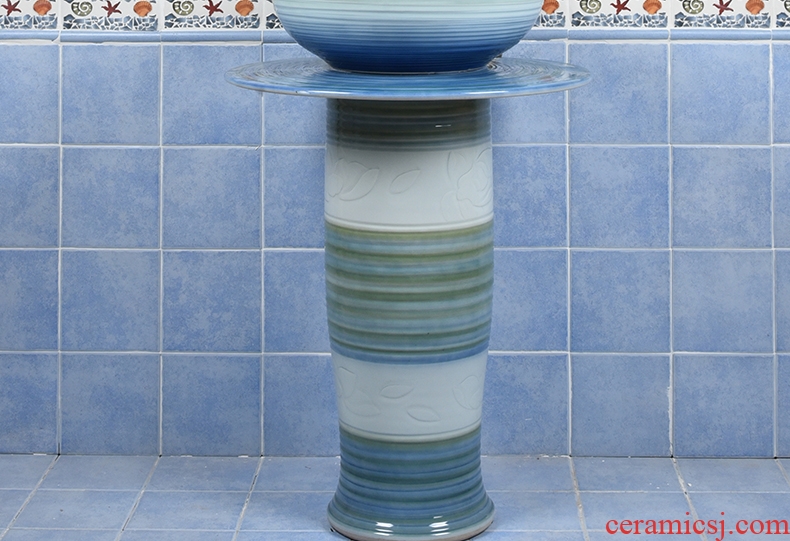 Garden sink ceramic lavatory pillar sink to the ground sink toilet wash basin