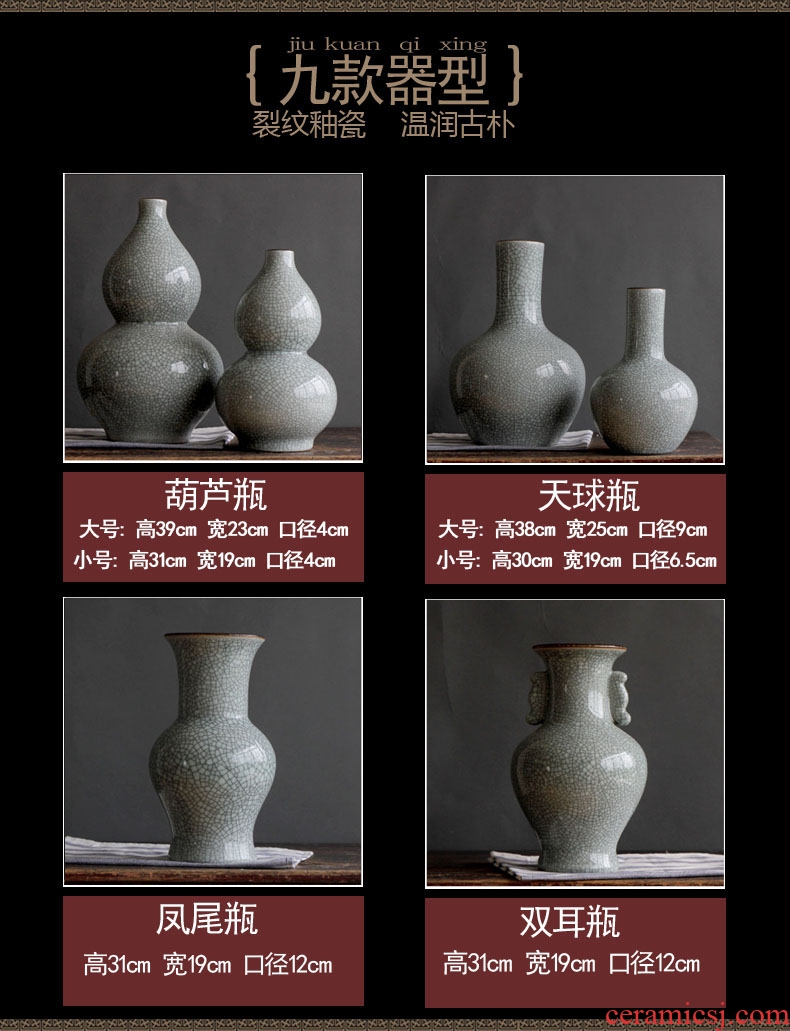 Jingdezhen ceramic dark antique piece of flowers in the sitting room the bedroom of crack open TV ark, home decoration flower implement furnishing articles