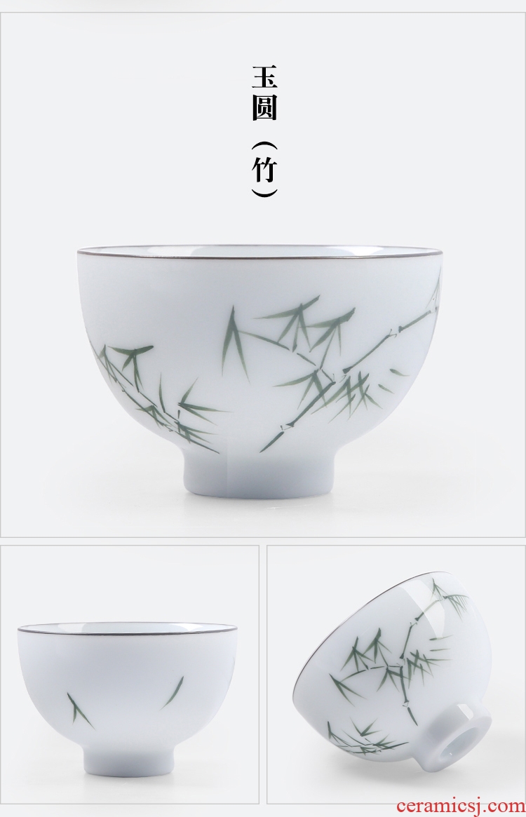 The Product porcelain remit dehua white porcelain jade round cup single ceramic tea cup sample tea cup personal master cup by hand