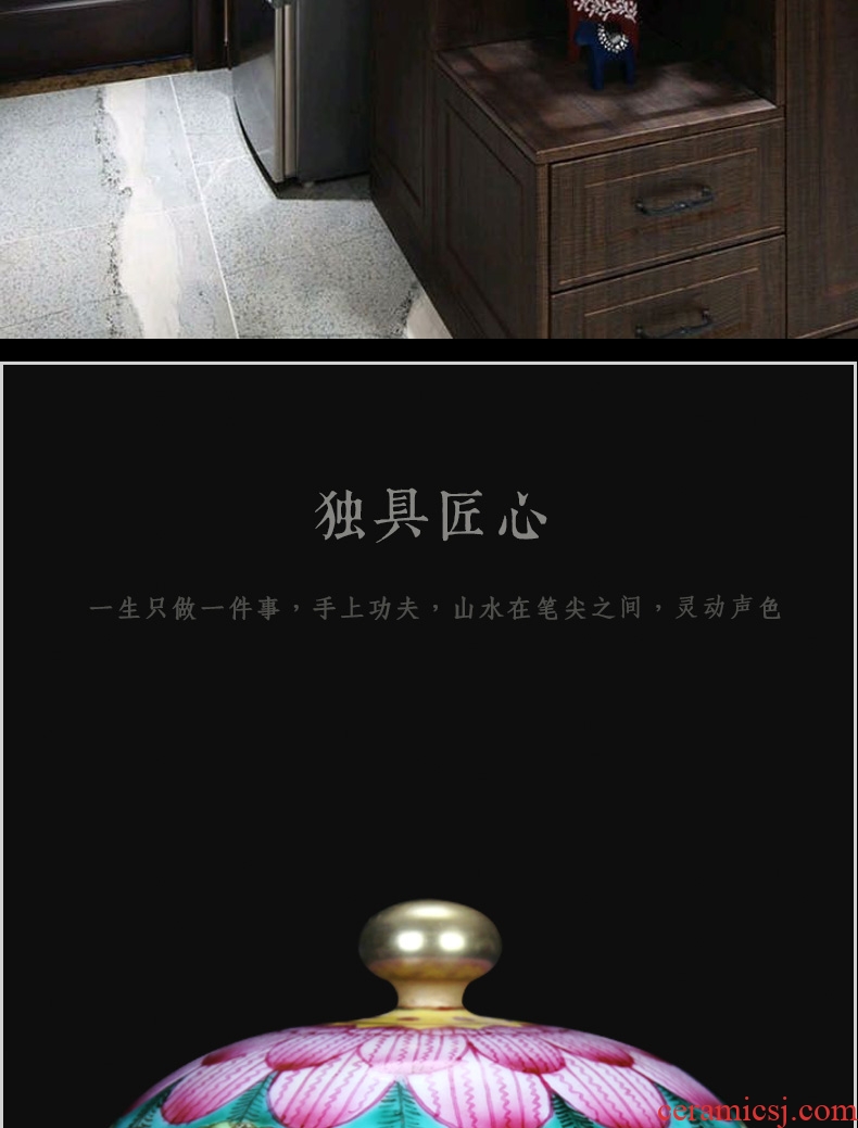 Jingdezhen archaize plantain grain red enamel pot of Chinese classical home study rich ancient frame collection handicrafts