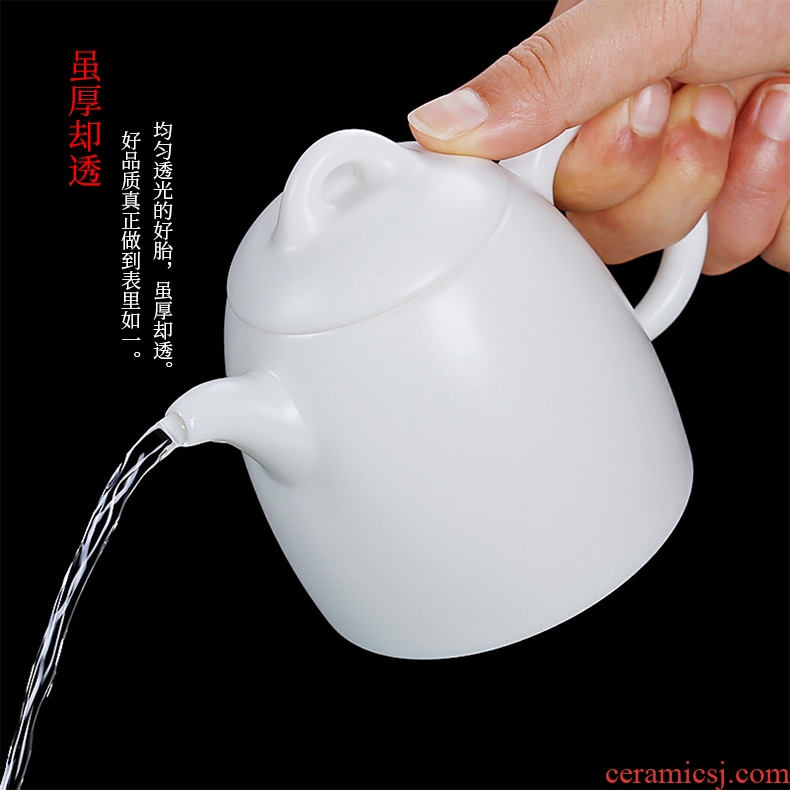 De - gen Chen Qin Quan, pot of inferior smooth high - white tea kettle teapot ceramics single pot CiHu hands contracted the pot of the small pot
