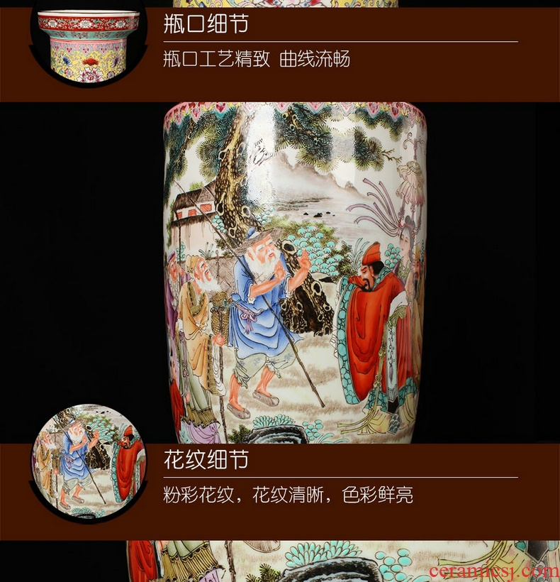 Antique hand - made jingdezhen ceramics factory goods pastel the king of the imitation of xian Chinese style household crafts are big vase