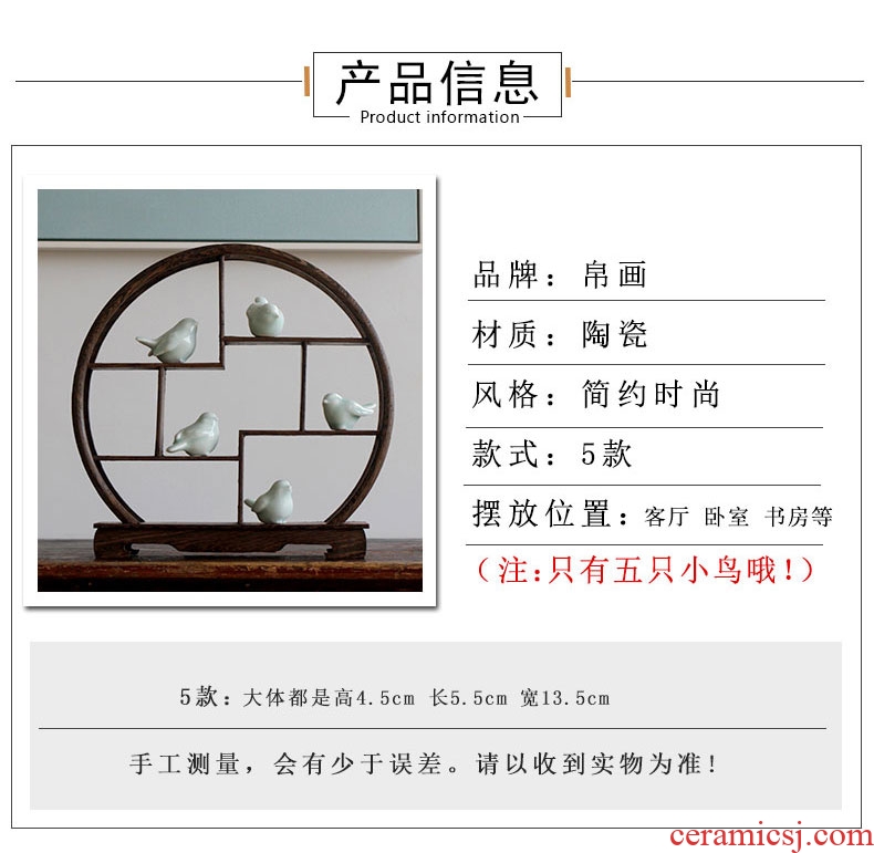 Jingdezhen ceramic manual shadow green ceramic, lovely mini ladybird furnishing articles study the desktop small ornament