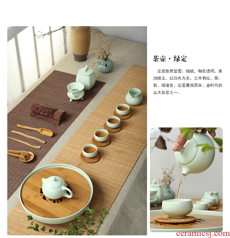 The Product is black and white and green up porcelain remit trumpet the teapot tea tea ware ceramic kung fu tea set single pot of the item