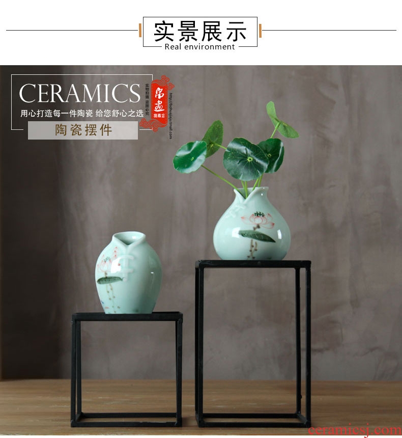 Small mini vase, jingdezhen ceramic Nordic manual creative contracted hydroponic water raise money plant flowers, furnishing articles