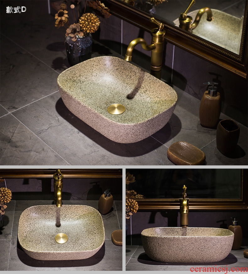 Europe type ultra - thin stage basin square ceramic lavatory basin sink contracted household American retro toilet