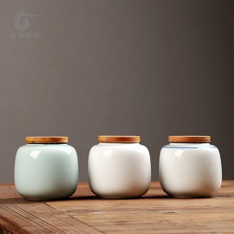 East west pot of ceramic POTS pu - erh tea pot shadow investment tea urn little tea boxes sanyuan bamboo cover caddy fixings trumpet