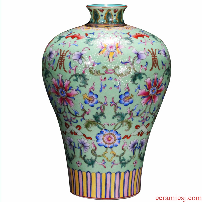 Jingdezhen ceramics Chinese antique hand - made shou steak pattern around branches crafts are sitting room vases, arts and crafts