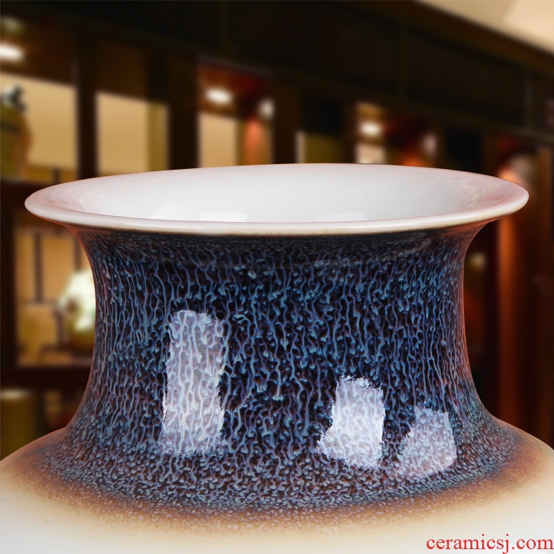 Famous jingdezhen ceramics vase Xia Guoan works upscale color glaze pay-per-tweet peony flower east gourd bottle