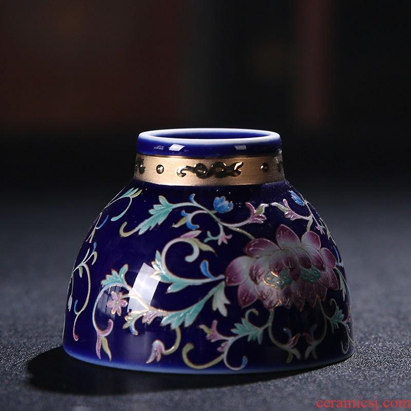Jingdezhen porcelain remit to pick flowers, gao cupped pastel rolling cup cup hand paint sample tea cup masters cup