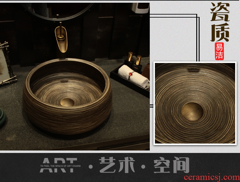 Special - shaped ceramic lavabo oval basin stage basin bathroom sinks ink lotus for wash basin