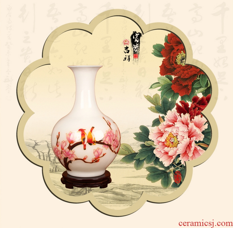 Jingdezhen ceramics gold straw beaming vase crafts decoration modern Chinese study