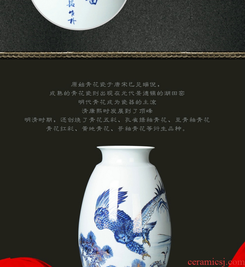 Jingdezhen ceramics vase high - grade paint all of the blue and white porcelain vases, sitting room of Chinese style household furnishing articles