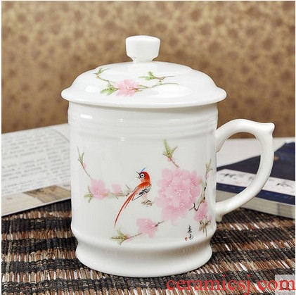 The large capacity of jingdezhen ceramic cup ipads porcelain cups with cover office cup boss cup tea cup 900 ml cups