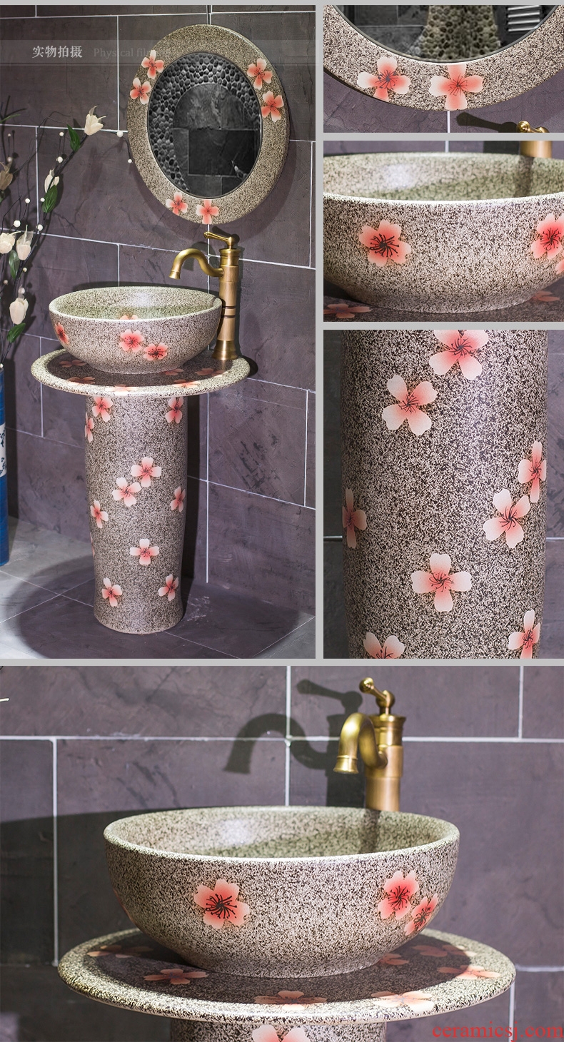 Is suing floor balcony column basin sink courtyard lavabo toilet wash basin ceramic wash basin