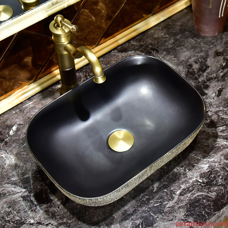 Ceramic lavabo European stage basin oval lavatory art basin of the basin that wash a face of household toilet water basin