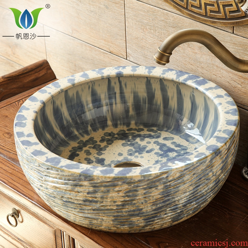 Ceramic toilet stage basin round sink basin of Taiwan art basin that wash a face wash dish jingdezhen restoring ancient ways is small