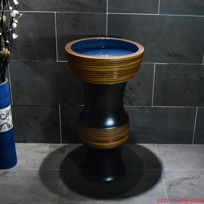 Basin of pillar type lavatory a whole balcony ceramic lavabo pillar of small family toilet floor for wash gargle