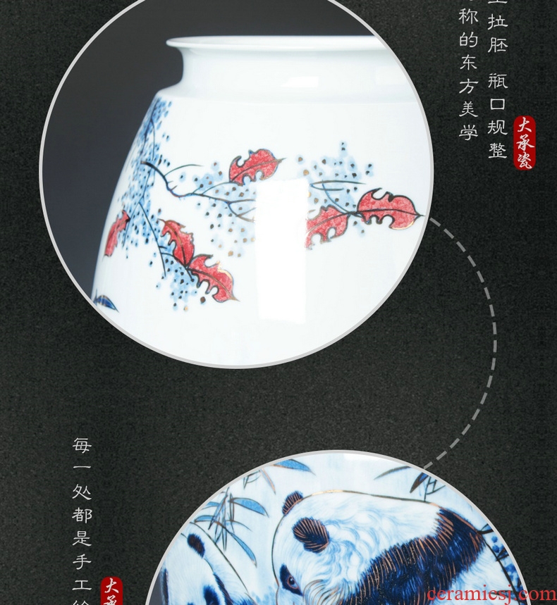 The see colour blue and white porcelain of jingdezhen ceramics vase please auspicious sambo, vases, modern Chinese style household decoration