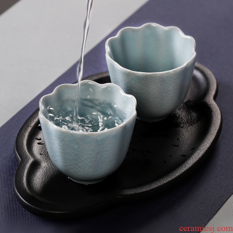 Coarse TaoXiangYun saucer dish ceramic contracted small tea tray saucer retro coasters Japanese dry mercifully kung fu tea set