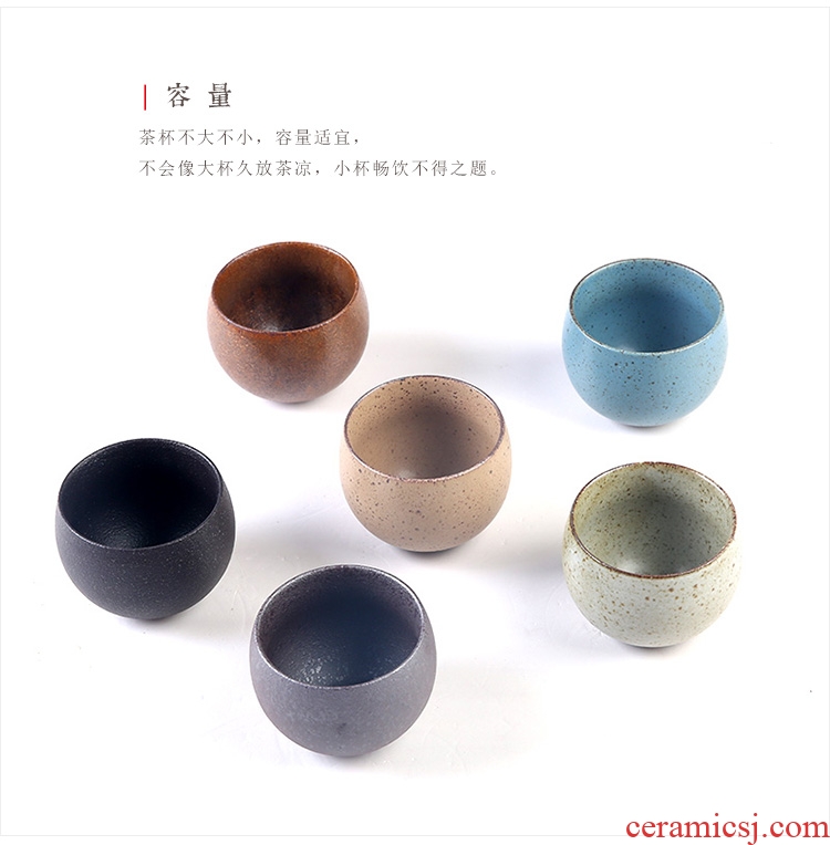 The Product upright cup coarse pottery teacup retro up porcelain sink sample tea cup masters cup ceramic kung fu tea set with parts