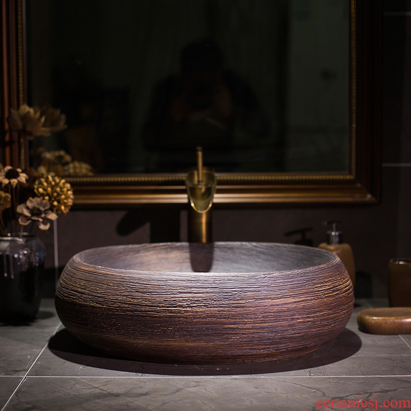 The stage basin sink art oval basin sink retro toilet basin ceramic wash basin
