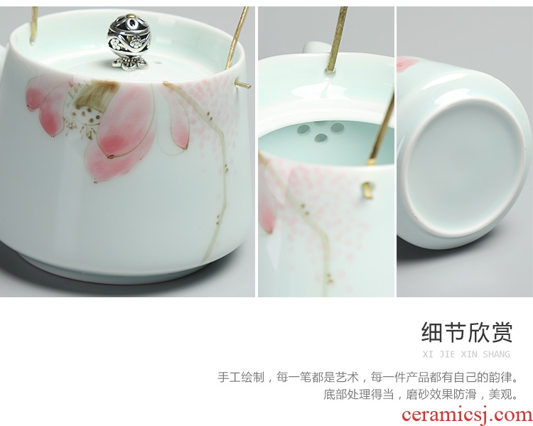 Chen xiang hand - made jingdezhen ceramic teapot manual single pot of girder pot teapot kung fu tea set filter pot