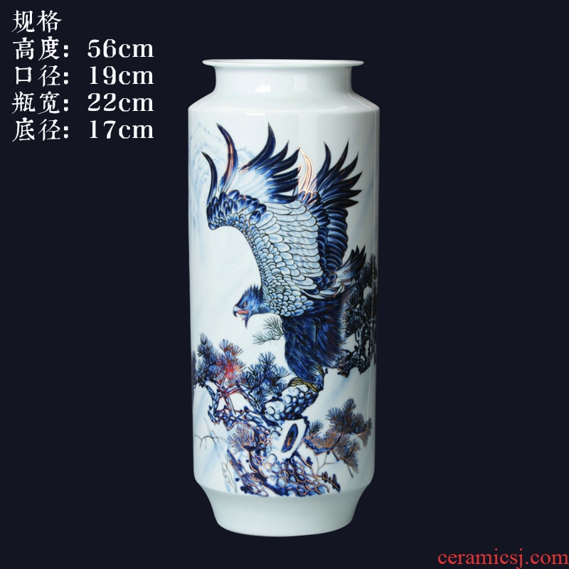 Blue and white see colour porcelain jingdezhen ceramics by hand unfolds the vase modern home furnishing articles