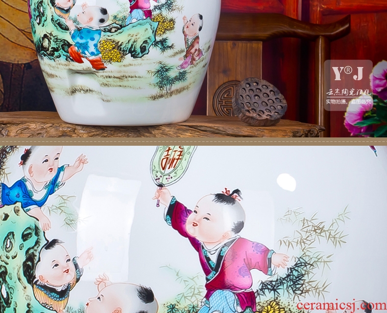 Jingdezhen ceramic jar 20 jins 30 jins 10 jins bottle barrels of wine bottle liquor jar of wine