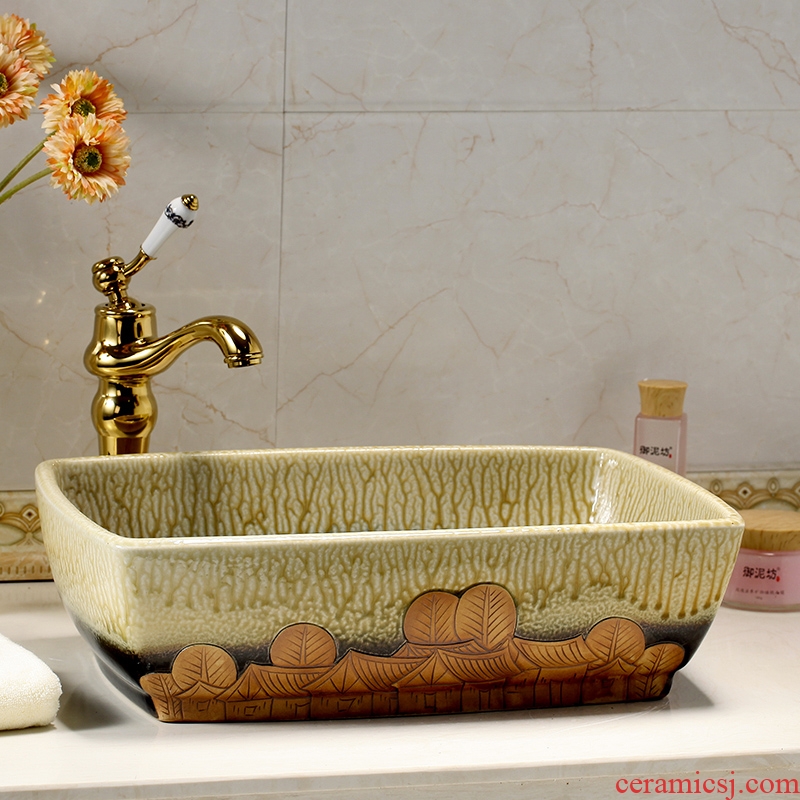 A Rectangle on the ceramic basin sink sink to wash face basin bathroom art antique plate of restoring ancient ways