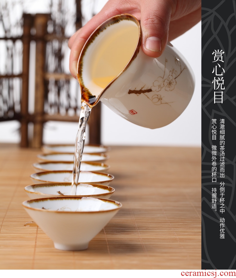 Ultimately responds to jingdezhen hand - made ceramic fair keller kung fu tea accessories pour tea cup and a cup of tea, Japanese sea points