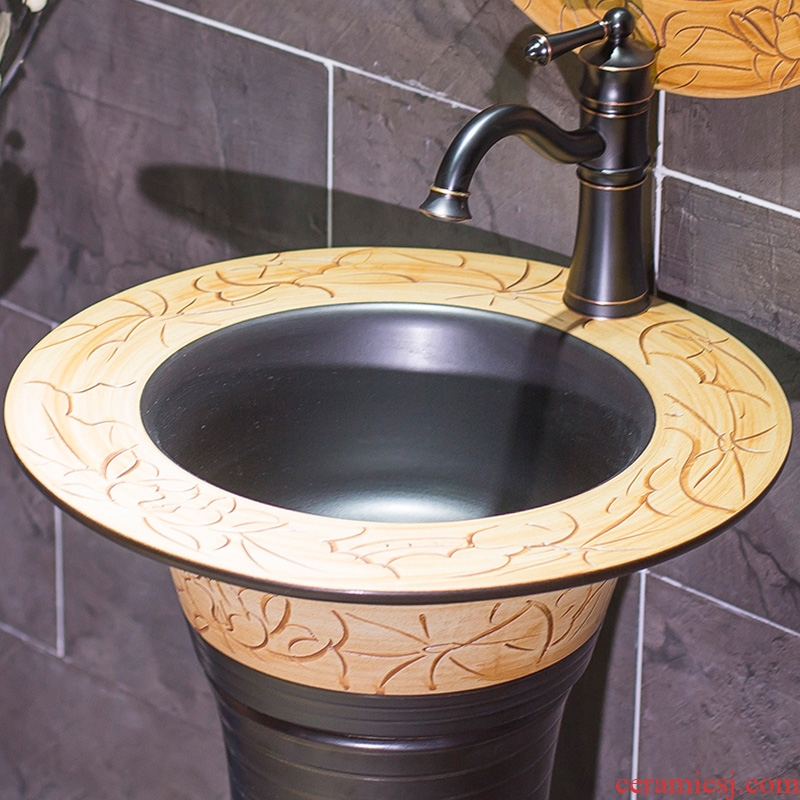 Simple floor sink basin pillar lavabo lavatory ceramic toilet one ceramic POTS