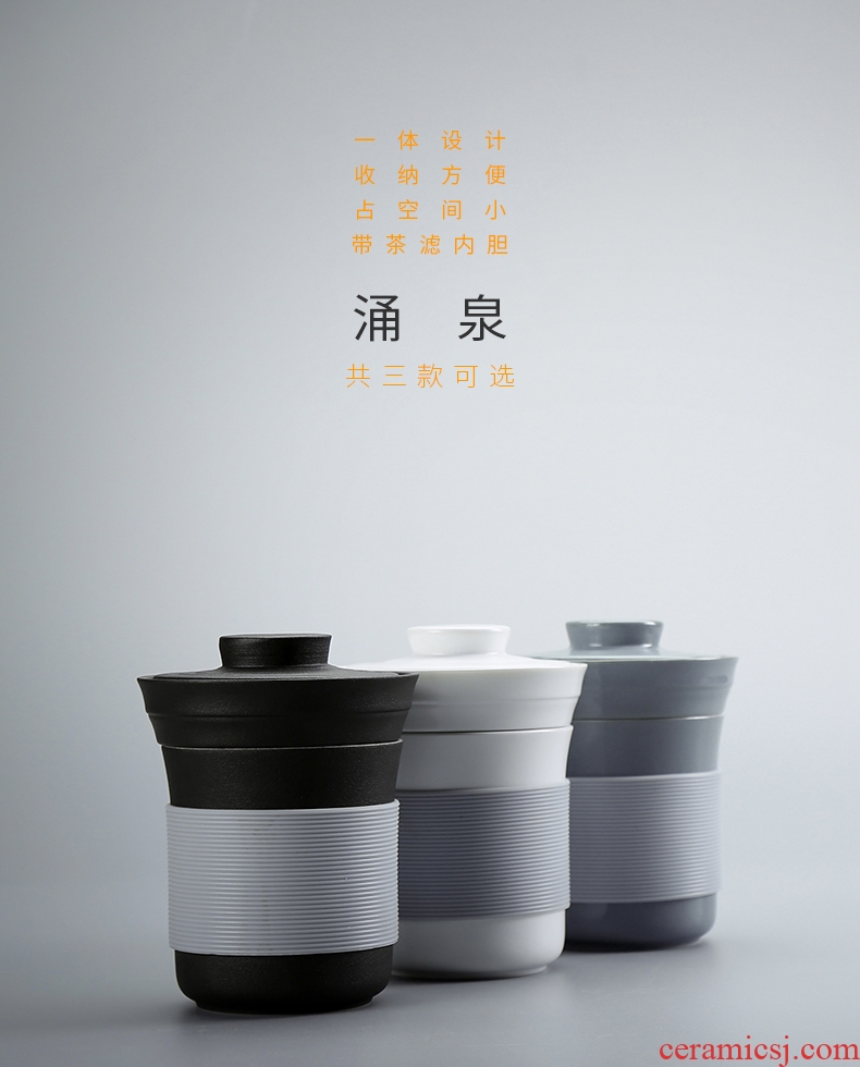 JiaXin float glass ceramic with cover filter glass tea cup cup office portable tea cup
